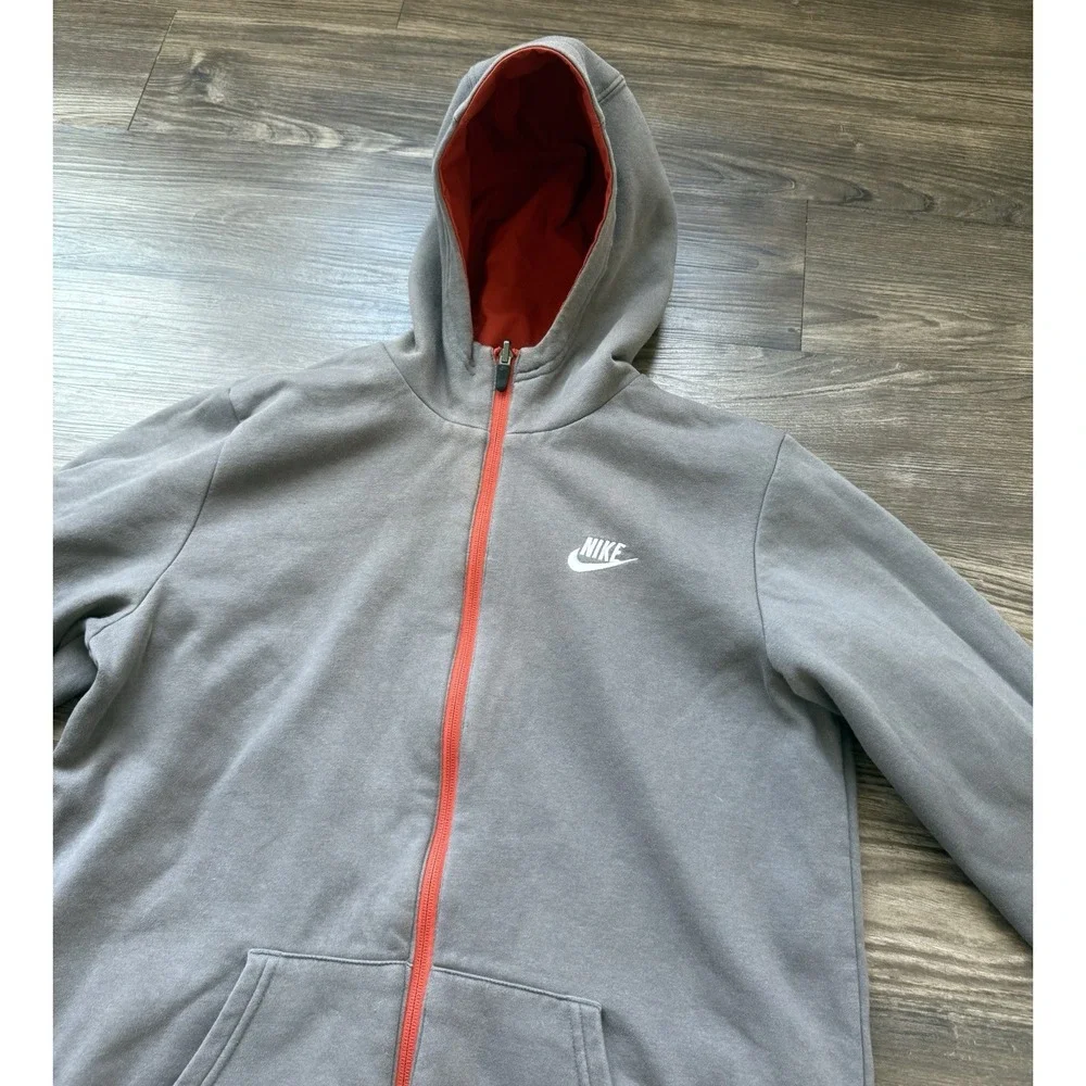 Kids Nike Sportswear‎ Jacket Coat Deep Orange Grey Reversible XL 14